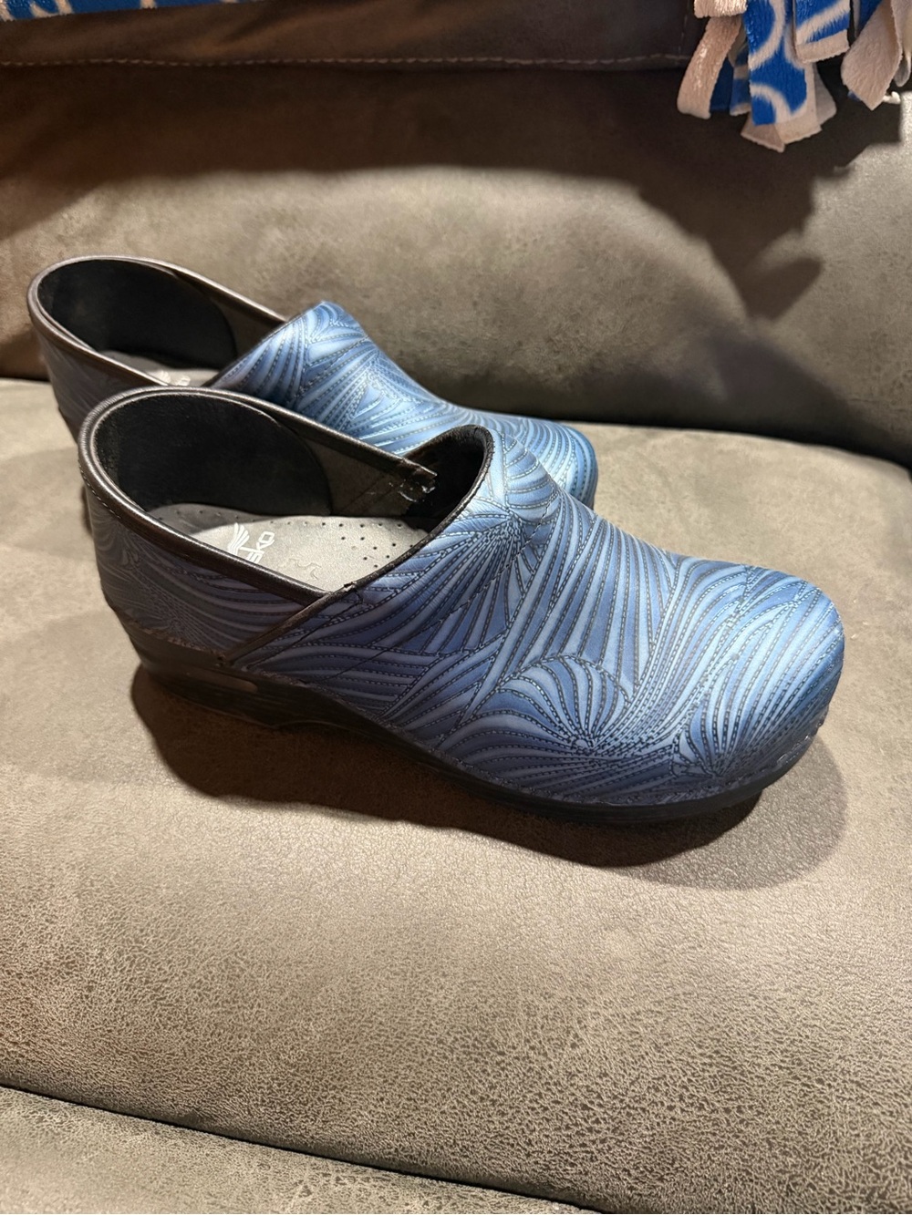 Women's Navy Blue Patterned Professional dansko clogs